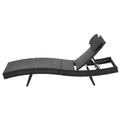 Gardeon Wicker Sun Lounge Outdoor Beach Chair Adjustable Black