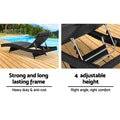 Gardeon Wicker Sun Lounge Outdoor Beach Chair Adjustable Black