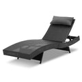 Gardeon Wicker Sun Lounge Outdoor Beach Chair Adjustable Black