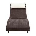 Gardeon Wicker Sun Lounge Adjustable Outdoor Beach Chair Brown