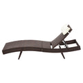 Gardeon Wicker Sun Lounge Adjustable Outdoor Beach Chair Brown
