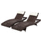 Gardeon 2PC Wicker Sun Lounge Adjustable Brown Outdoor Beach Chair