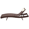 Gardeon 2PC Wicker Sun Lounge Adjustable Brown Outdoor Beach Chair