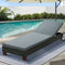 Gardeon Wicker Sun Lounge Outdoor Day Bed Lounger Wheels Black
