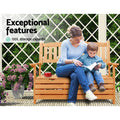 Gardeon Outdoor Storage Bench 2 Seat Wooden Garden Chair Timber