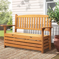 Gardeon Outdoor Storage Bench 2 Seat Wooden Garden Chair Timber
