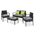 Gardeon Wicker Outdoor Sofa Set Lounge Patio Furniture Table Chairs