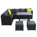 Gardeon Outdoor Dining Set Aluminium Table Chairs Wicker Black