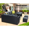 Gardeon Outdoor Dining Set Aluminium Table Chairs Wicker Black