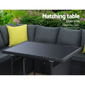 Gardeon Outdoor Dining Set Aluminium Table Chairs Wicker Black