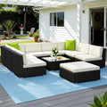 Gardeon 10pc Outdoor Wicker Sofa Set Lounge Couch with Cover