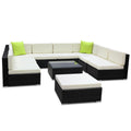 Gardeon 10pc Outdoor Wicker Sofa Set 9 Seater Lounge Couch
