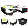 Gardeon 11PC Wicker Sofa Set Storage Cover Outdoor Furniture