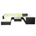 Gardeon 11PC Wicker Sofa Set Storage Cover Outdoor Furniture