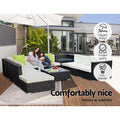 Gardeon 11PC Wicker Sofa Set Storage Cover Outdoor Furniture