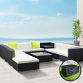 Gardeon 11PC Wicker Sofa Set Storage Cover Outdoor Furniture