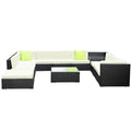 Gardeon 12PC Wicker Sofa Set Outdoor Furniture w Storage Cover