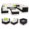 Gardeon 13pc Outdoor Wicker Lounge Setting Sofa Couch Cover
