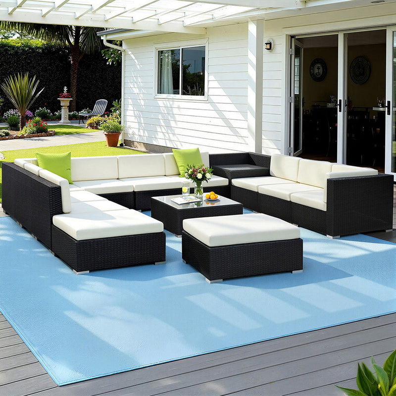 Gardeon 13pc Outdoor Wicker Lounge Setting Sofa Couch Cover