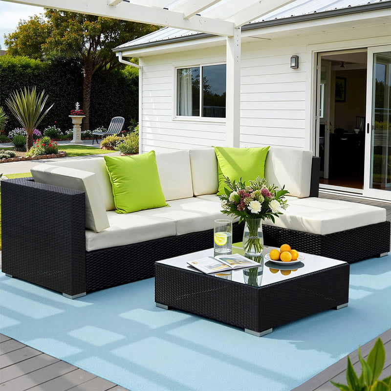 Gardeon 5 Piece Wicker Outdoor Sofa Set Lounge Couch