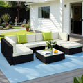 Gardeon 7pc Outdoor Wicker Lounge Setting Sofa Couch Cover