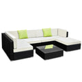 Gardeon 7 Piece Outdoor Wicker Sofa Set 6 Seater Lounge Couch