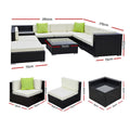 Gardeon 9pc Outdoor Wicker Sofa Set Lounge Couch Cover