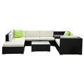 Gardeon 9pc Outdoor Wicker Sofa Set Lounge Couch Cover