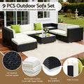 Gardeon 9pc Outdoor Wicker Sofa Set Lounge Couch Cover