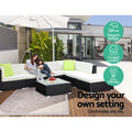 Gardeon 2PC Outdoor Wicker Rattan Sofa Lounge Chair Set Garden