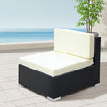 Gardeon 2PC Outdoor Wicker Rattan Sofa Lounge Chair Set Garden