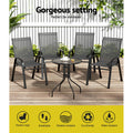 Gardeon 5PC Bistro Set Outdoor Table Chairs Stackable Black