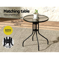 Gardeon 5PC Bistro Set Outdoor Table Chairs Stackable Black