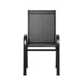 Gardeon 4pc Stackable Outdoor Dining Chairs Black Patio Furniture