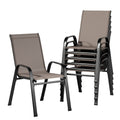 Gardeon 6PC Outdoor Dining Chairs Stackable Brown Patio Furniture