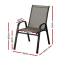 Gardeon 6PC Outdoor Dining Chairs Stackable Brown Patio Furniture