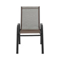 Gardeon 6PC Outdoor Dining Chairs Stackable Brown Patio Furniture