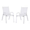 Gardeon 2PC Outdoor Dining Chairs Stackable White Patio Lounge