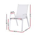 Gardeon 2PC Outdoor Dining Chairs Stackable White Patio Lounge