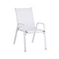 Gardeon 2PC Outdoor Dining Chairs Stackable White Patio Lounge