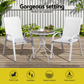 Gardeon 2PC Outdoor Dining Chairs Stackable White Patio Lounge