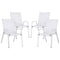 Gardeon 4pc Stackable Outdoor Dining Chairs White Patio Lounge