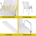 Gardeon 4pc Stackable Outdoor Dining Chairs White Patio Lounge