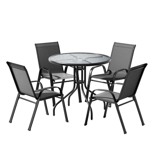 Gardeon Outdoor Dining Set 4 Seater Patio Garden Furniture Table Chairs