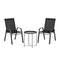 Gardeon 3PC Bistro Set Outdoor Patio Table Chairs Stackable Black