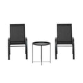 Gardeon 3PC Bistro Set Outdoor Patio Table Chairs Stackable Black