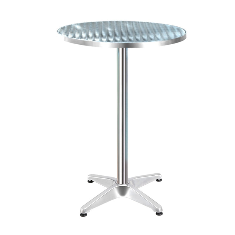 Gardeon Outdoor Bar Table Adjustable Aluminium 70-110cm Round