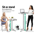 Gardeon Outdoor Bar Table Adjustable Aluminium 70-110cm Round