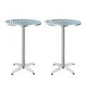 Gardeon Outdoor Bar Table Set 2 Aluminium Round 70/110cm