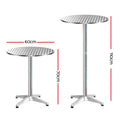 Gardeon Outdoor Bar Table Set 2 Aluminium Round 70/110cm